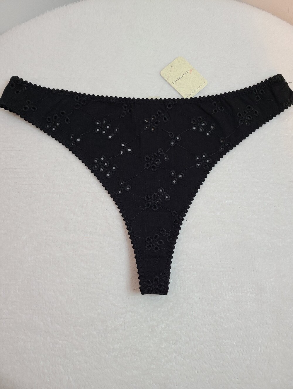 Free People Homegrown Eyelet Cotton Classic Cut Thong Panty Size XL